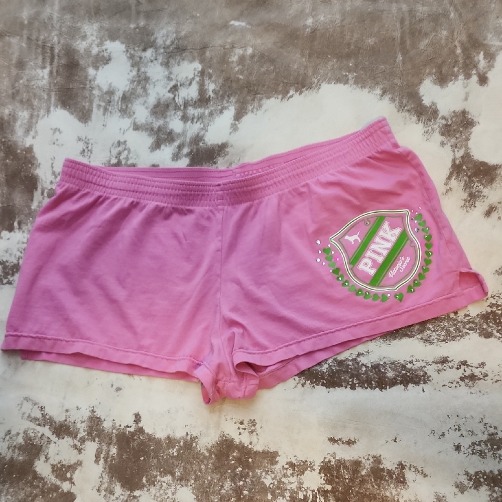Hard To Find Pink Logo Shorts. Size: M
